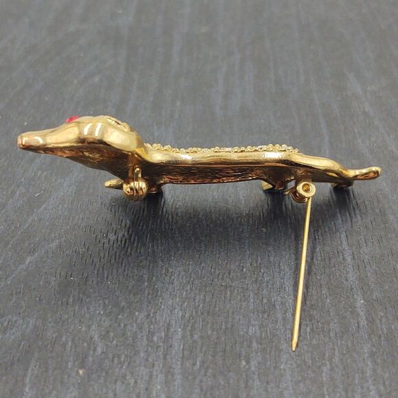 4" Floating Heart Gold Stick Pin Brooch - Picture 6 of 7